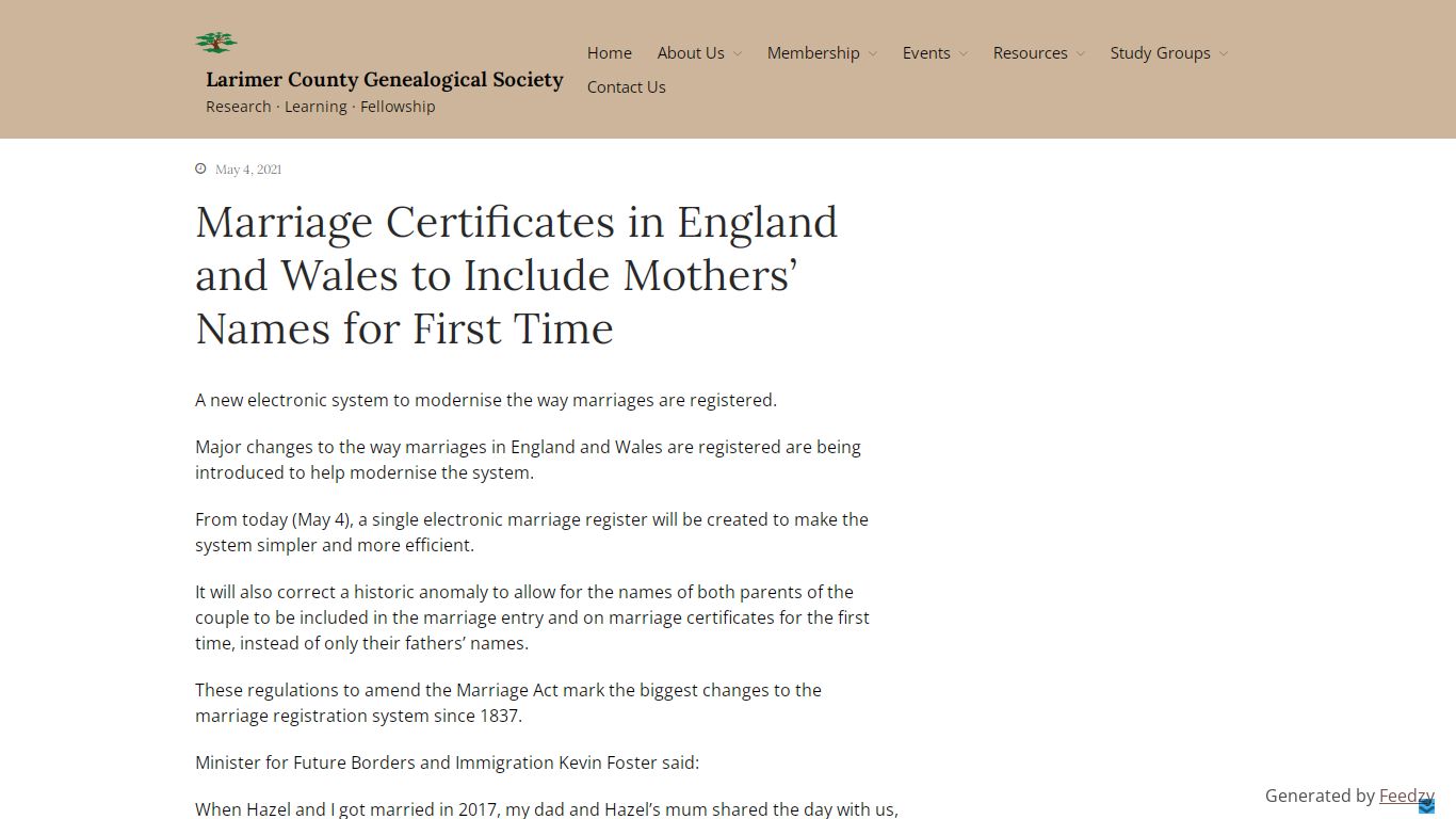 Marriage Certificates in England and Wales to Include Mothers’ Names ...